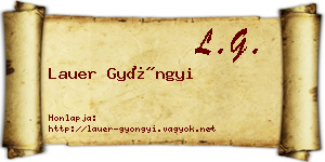 Lauer Gyöngyi névjegykártya