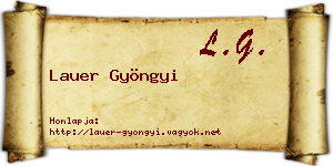 Lauer Gyöngyi névjegykártya